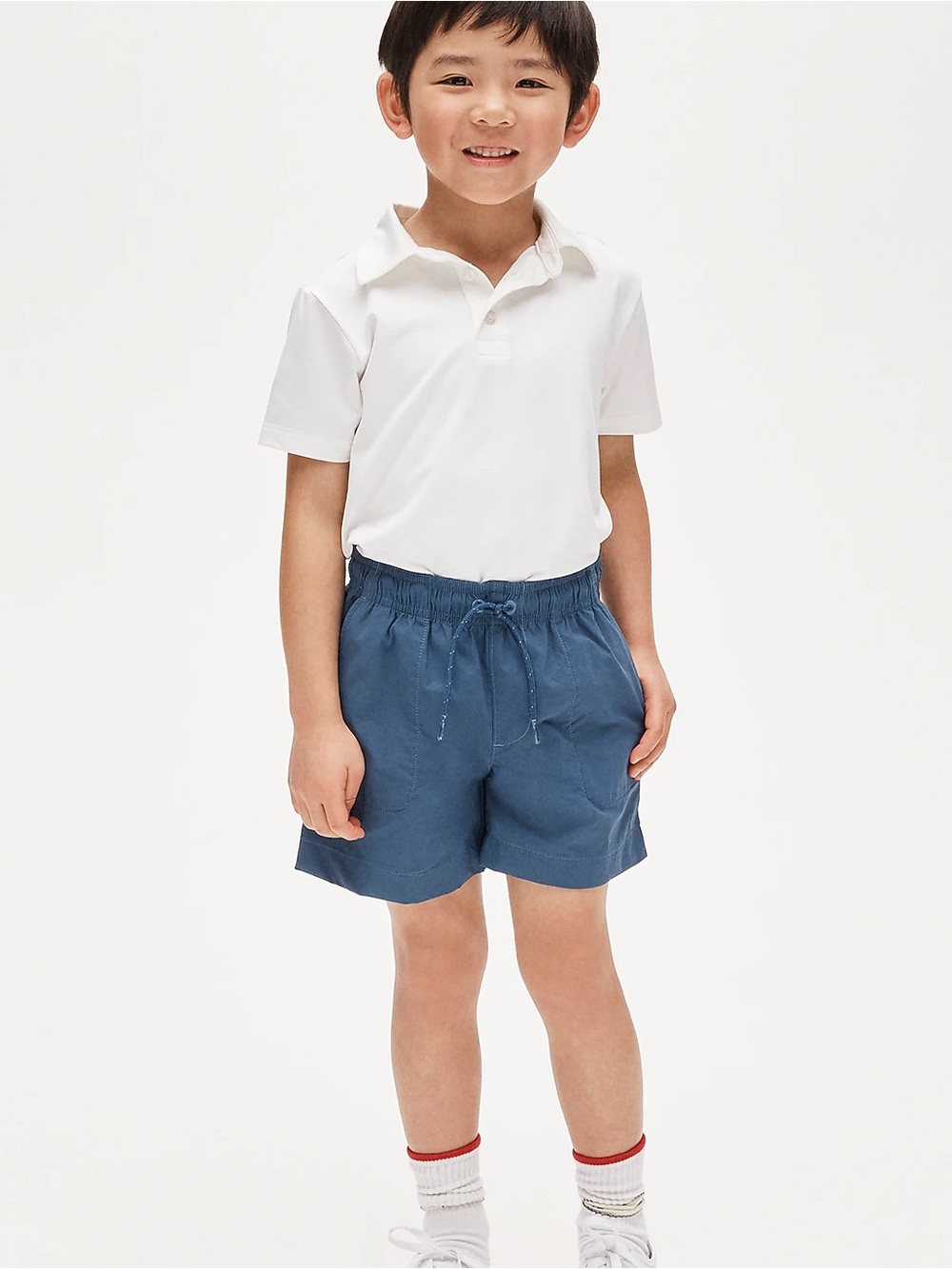Crewcuts Slate Blue Elastic-Waist Drawstring Shorts